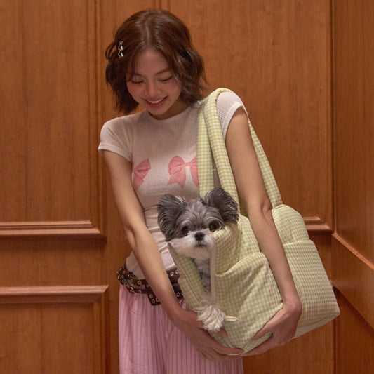 【予約】wide bag - plaid green