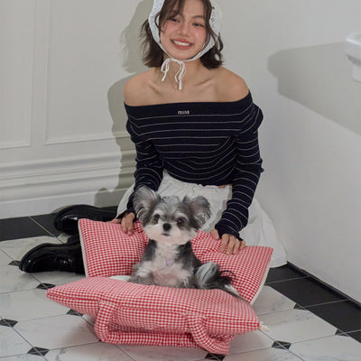 【予約】wide bag - plaid red