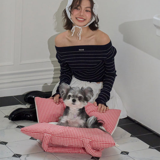 【予約】wide bag - plaid red