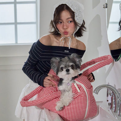 【予約】wide bag - plaid red