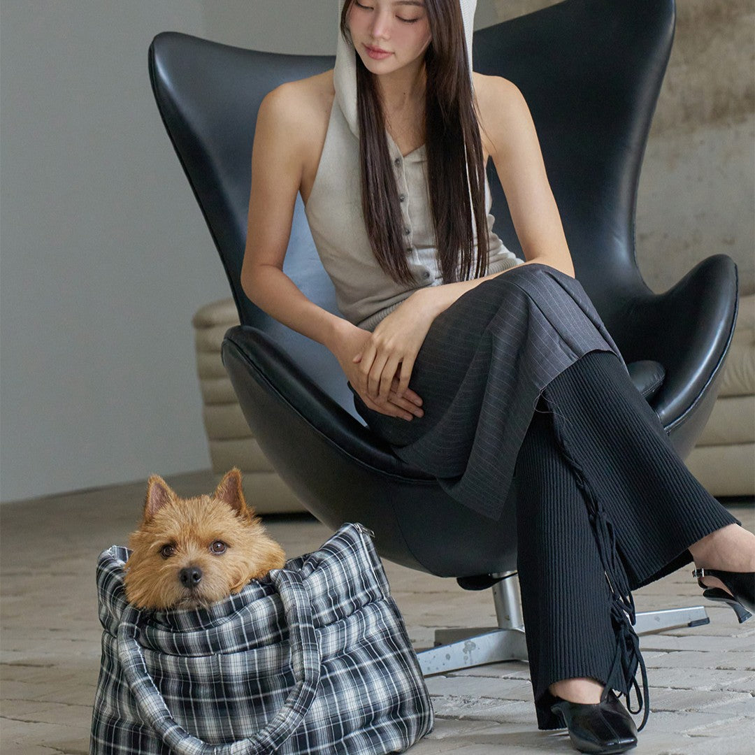 【予約】wide bag - tartan black