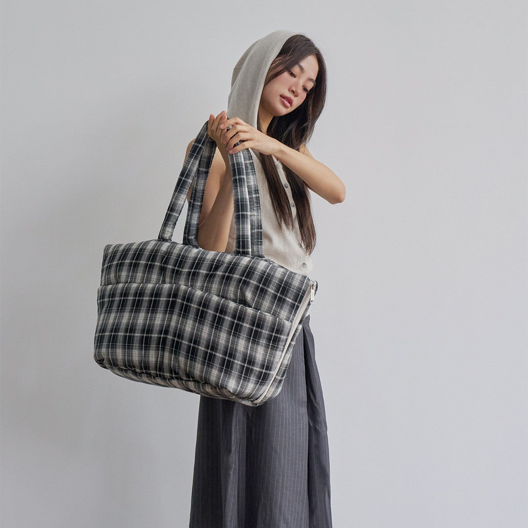【予約】wide bag - tartan black