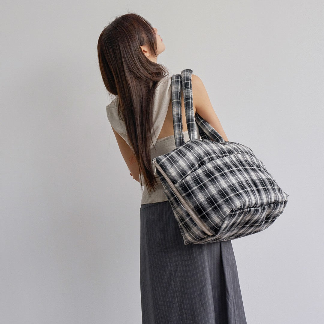 【予約】wide bag - tartan black
