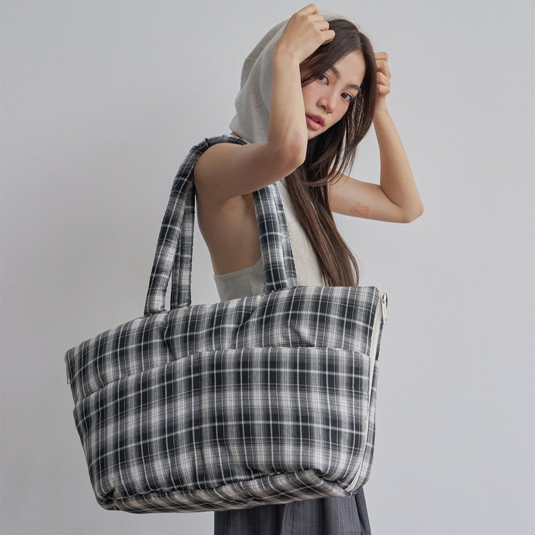 【予約】wide bag - tartan black
