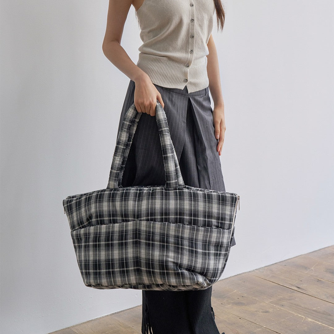 【予約】wide bag - tartan black