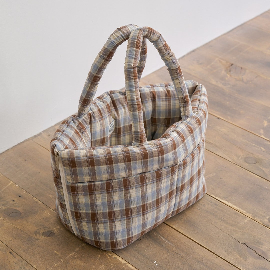 【予約】wide bag - tartan blue