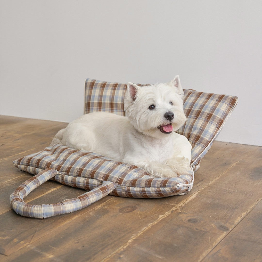 【予約】wide bag - tartan blue