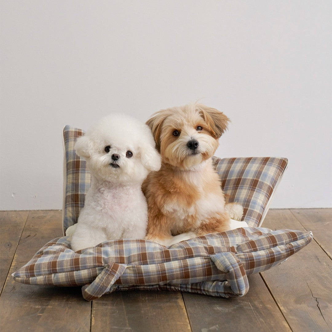 【予約】wide bag - tartan blue