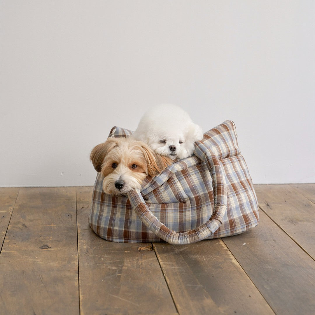 【予約】wide bag - tartan blue