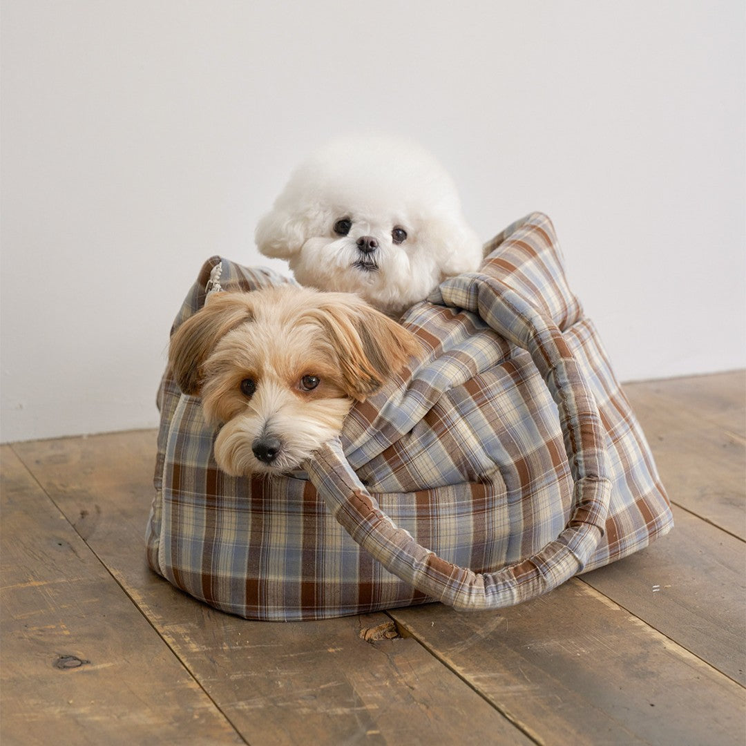 【予約】wide bag - tartan blue