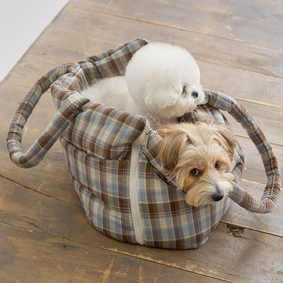 【予約】wide bag - tartan blue