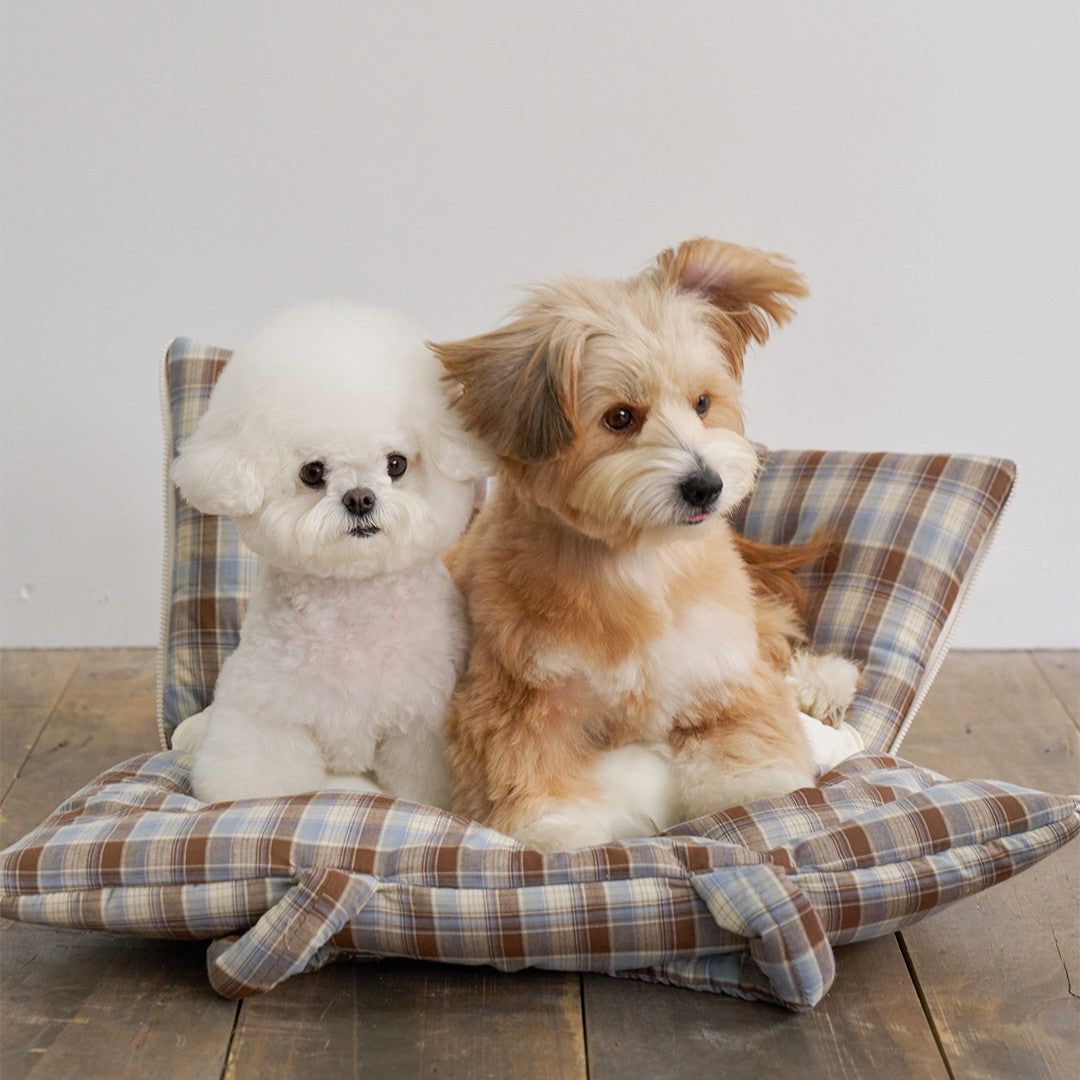 【予約】wide bag - tartan blue