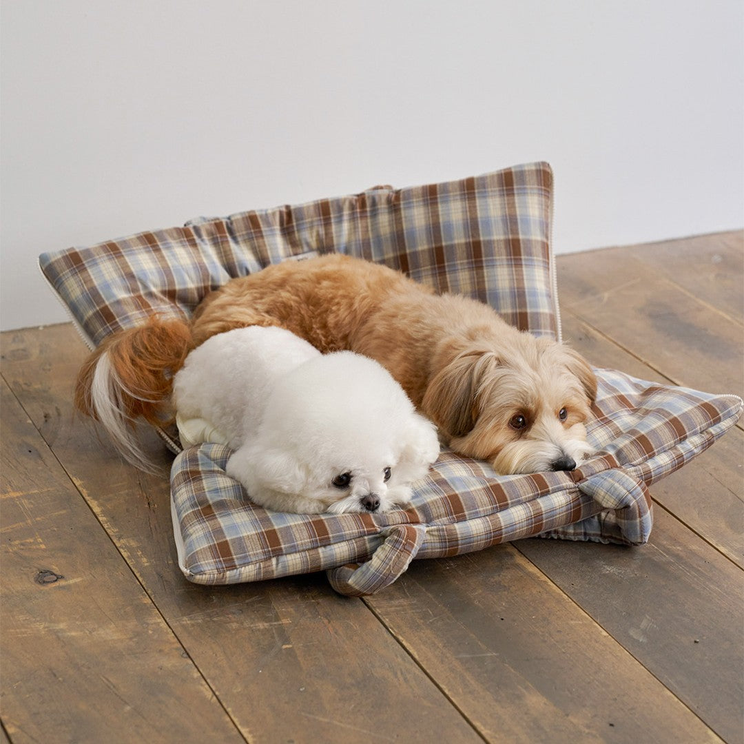 【予約】wide bag - tartan blue