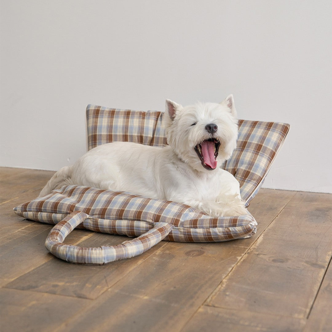 【予約】wide bag - tartan blue