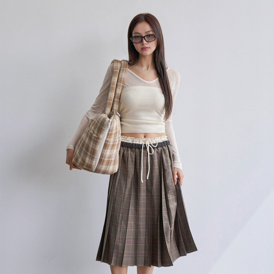【予約】wide bag - tartan brown