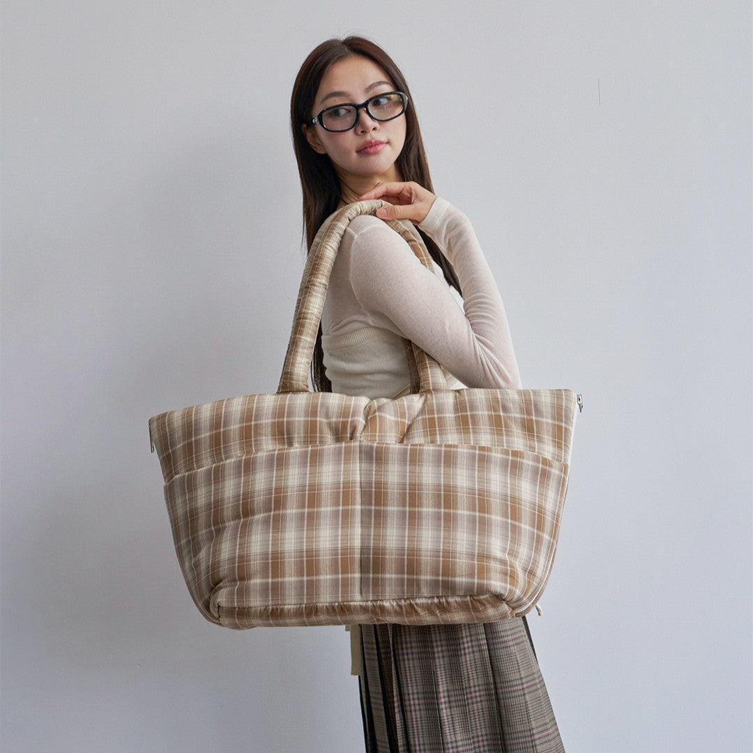【予約】wide bag - tartan brown