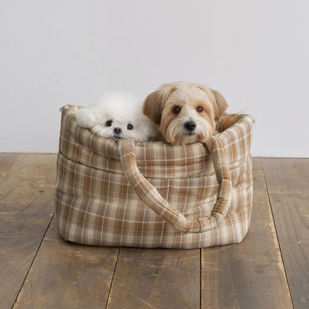 【予約】wide bag - tartan brown