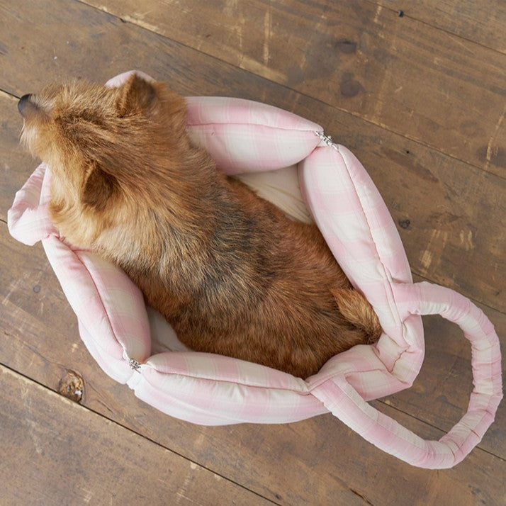 【予約】wide bag - tartan pink