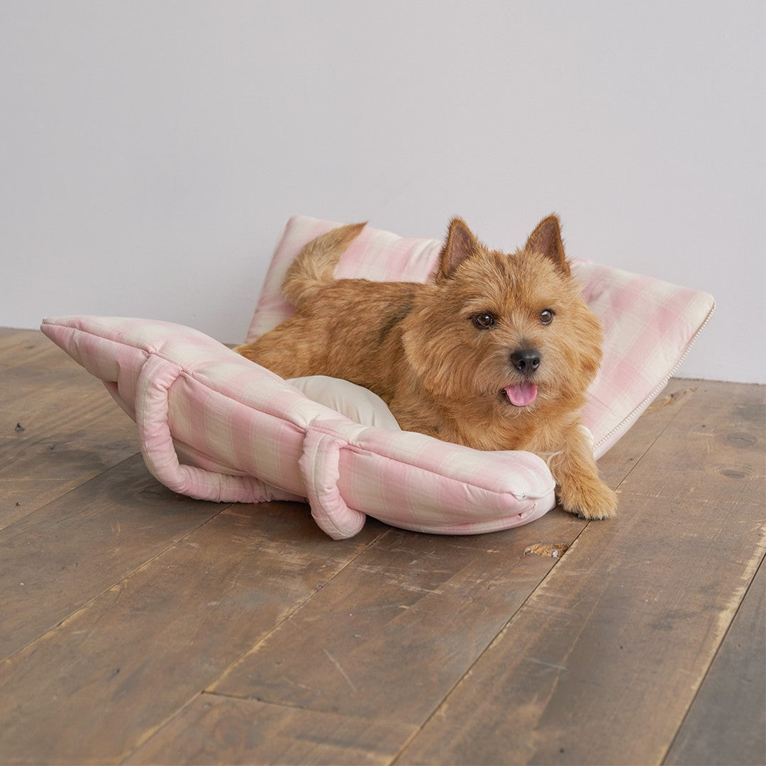 【予約】wide bag - tartan pink