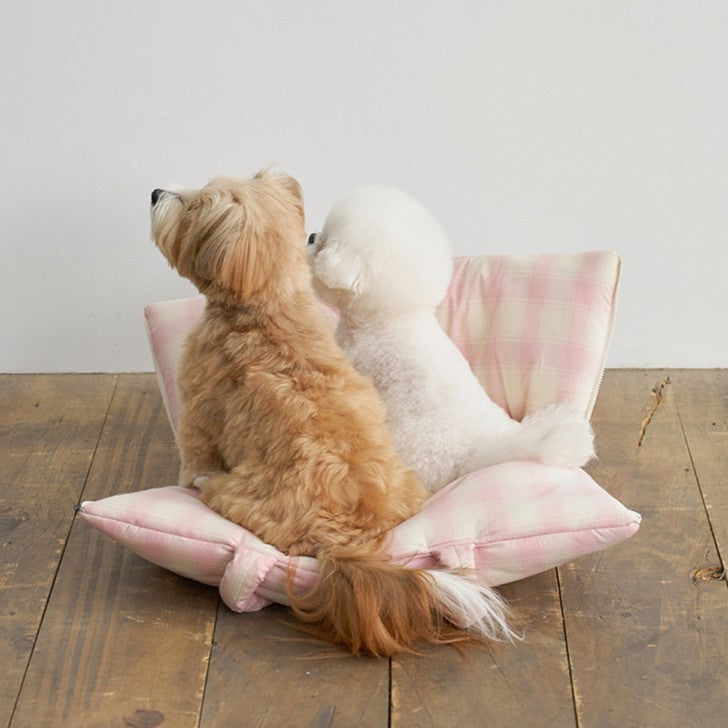 【予約】wide bag - tartan pink