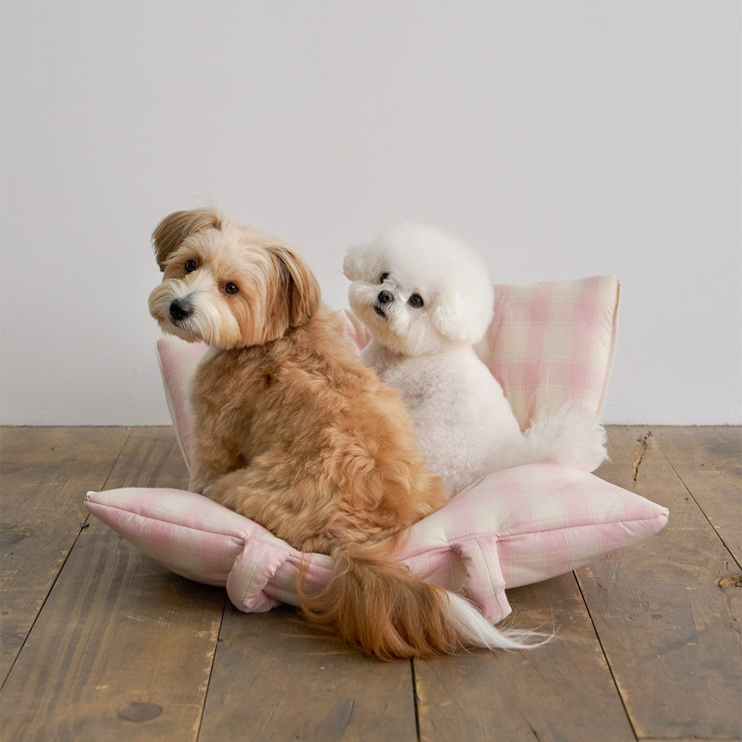 【予約】wide bag - tartan pink