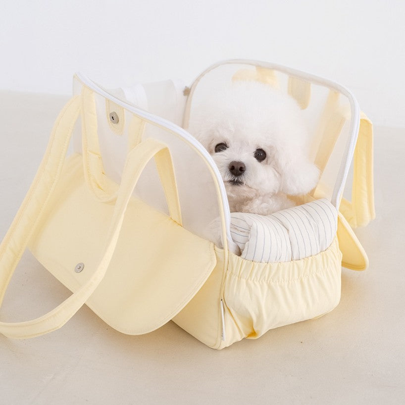 【予約】Frou Frou - Lemon edition（レモンブルーインナークッション＋ショルダーパット付属）｜犬用キャリーバッグ
