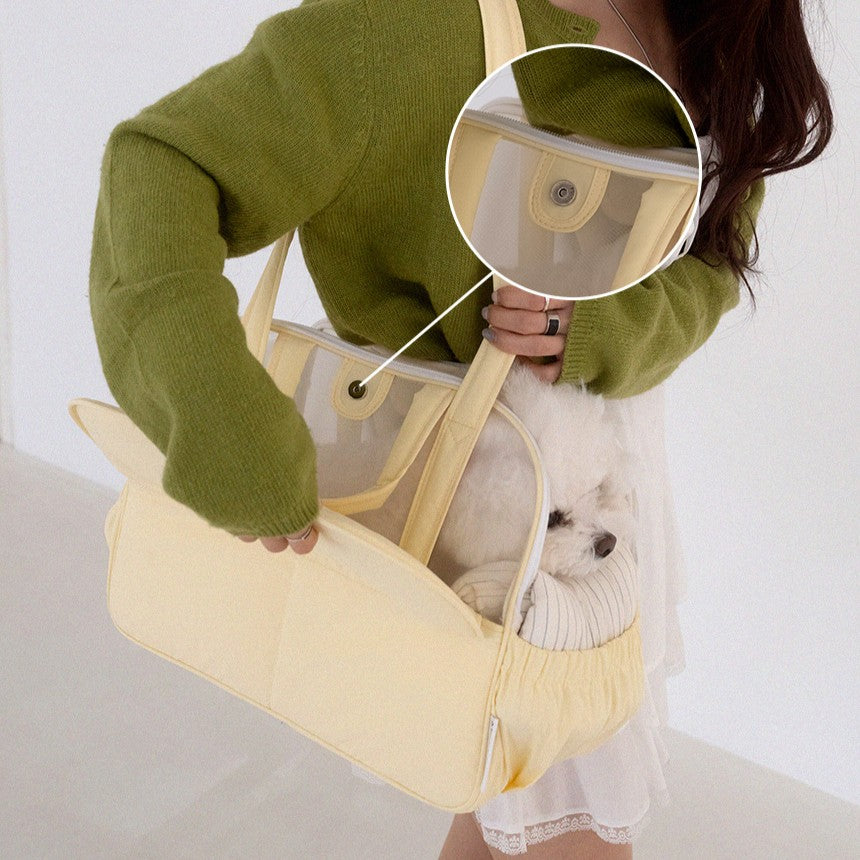 【予約】Frou Frou - Lemon edition（レモンブルーインナークッション＋ショルダーパット付属）｜犬用キャリーバッグ
