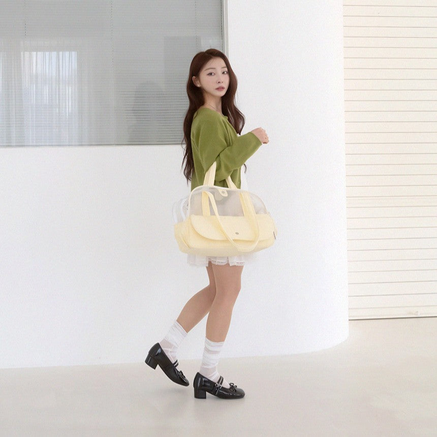 【予約】Frou Frou - Lemon edition（レモンブルーインナークッション＋ショルダーパット付属）｜犬用キャリーバッグ
