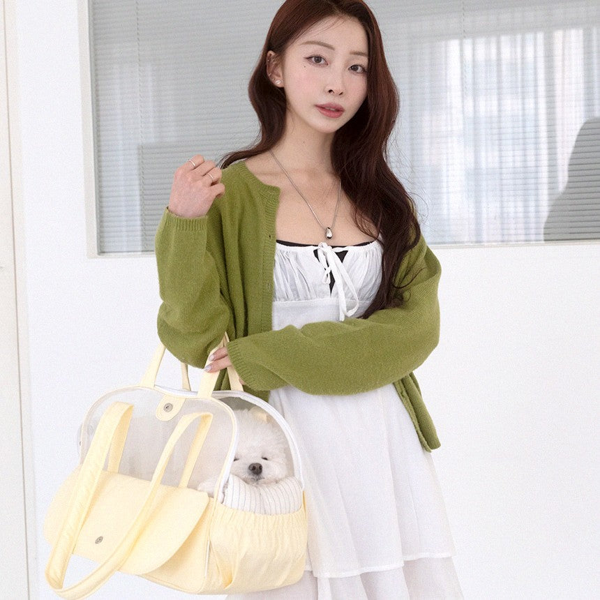 【予約】Frou Frou - Lemon edition（レモンブルーインナークッション＋ショルダーパット付属）｜犬用キャリーバッグ