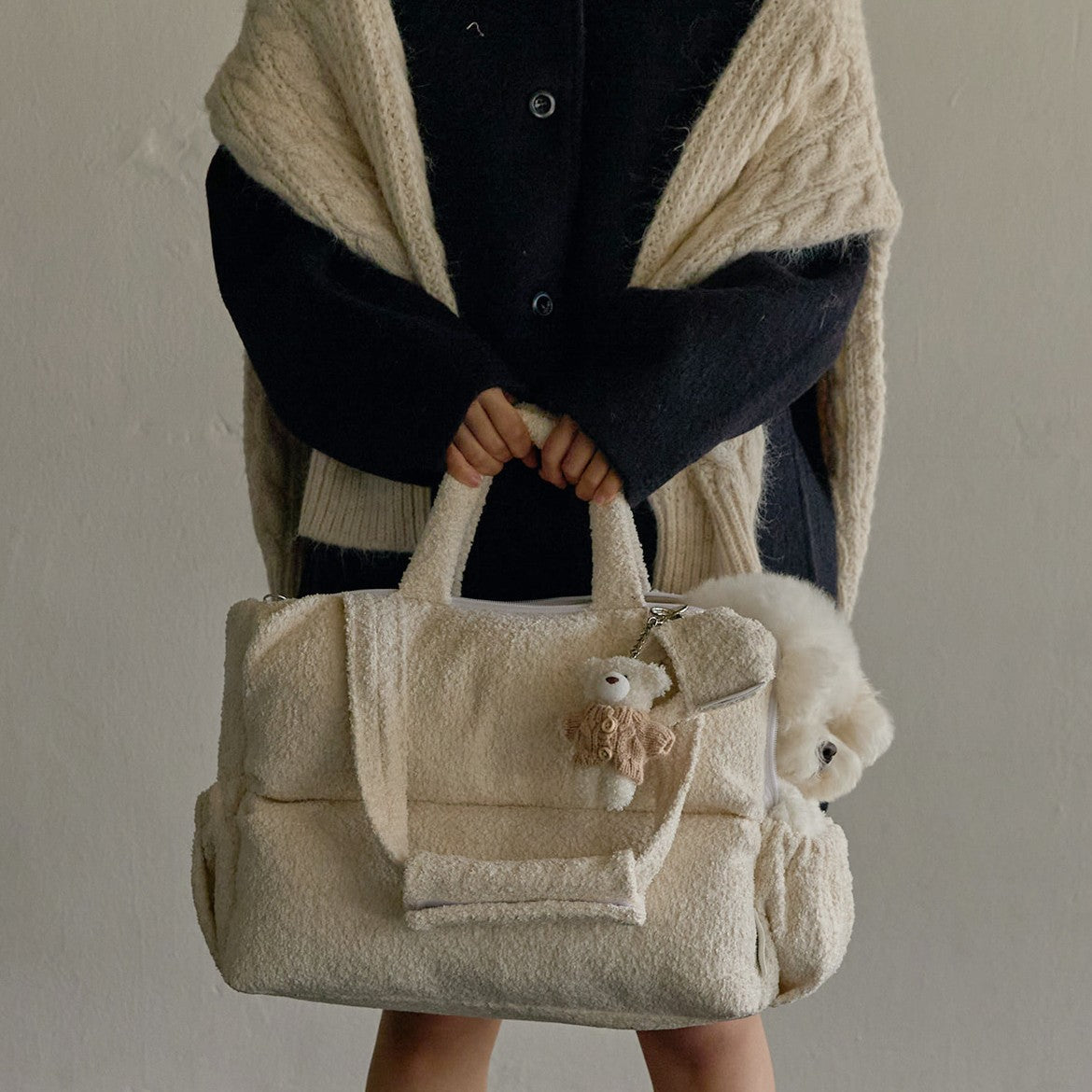 【予約】Mou Petbag Boucle edition （クッション＋ショルダーパット付属）