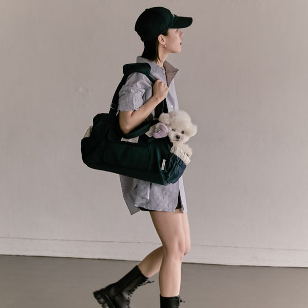 【一部即納】Partir bag - Midnight Blue（オールシーズン用クッション＋ショルダーパット付属）｜犬用キャリーバッグ・スリングバッグ