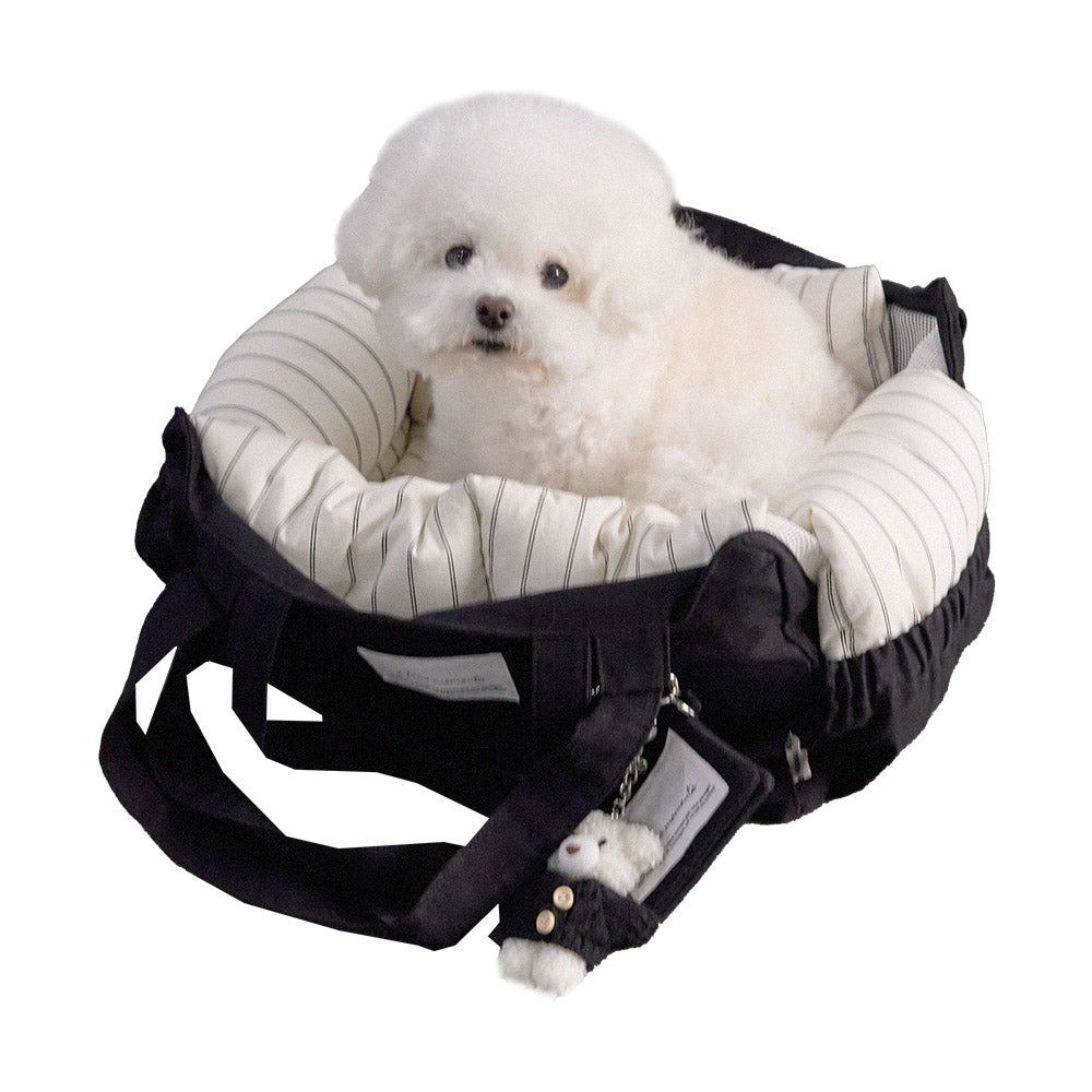 【9月下旬入荷・発送】Partir Pet bag - Black（オールシーズン用クッション＋ショルダーパット付属）