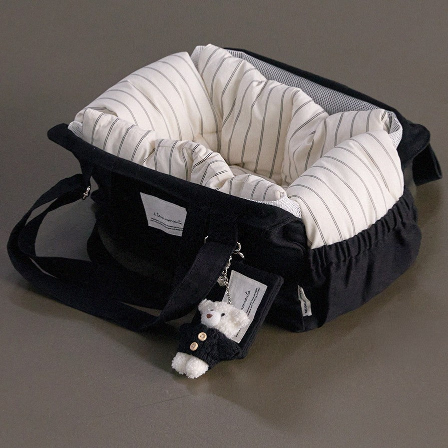 【9月下旬入荷・発送】Partir Pet bag - Black（オールシーズン用クッション＋ショルダーパット付属）