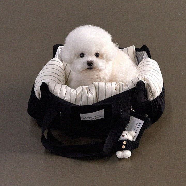 【9月下旬入荷・発送】Partir Pet bag - Black（オールシーズン用クッション＋ショルダーパット付属）
