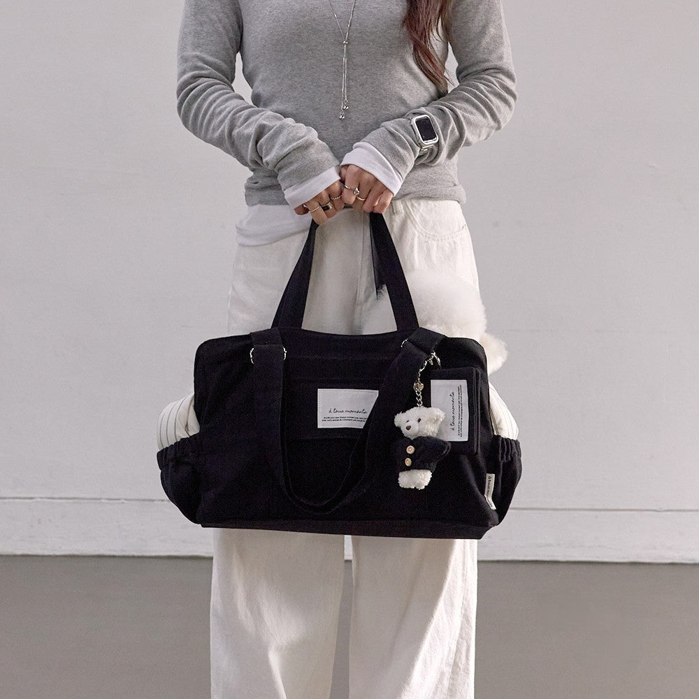 【9月下旬入荷・発送】Partir Pet bag - Black（オールシーズン用クッション＋ショルダーパット付属）