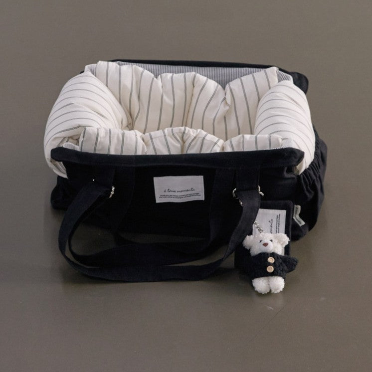 【9月下旬入荷・発送】Partir Pet bag - Black（オールシーズン用クッション＋ショルダーパット付属）