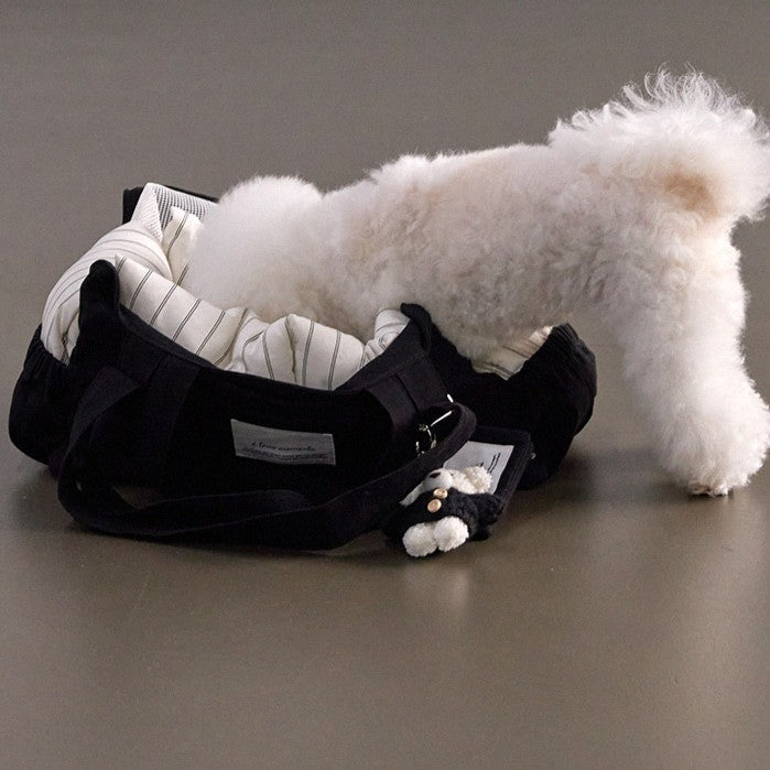 【9月下旬入荷・発送】Partir Pet bag - Black（オールシーズン用クッション＋ショルダーパット付属）