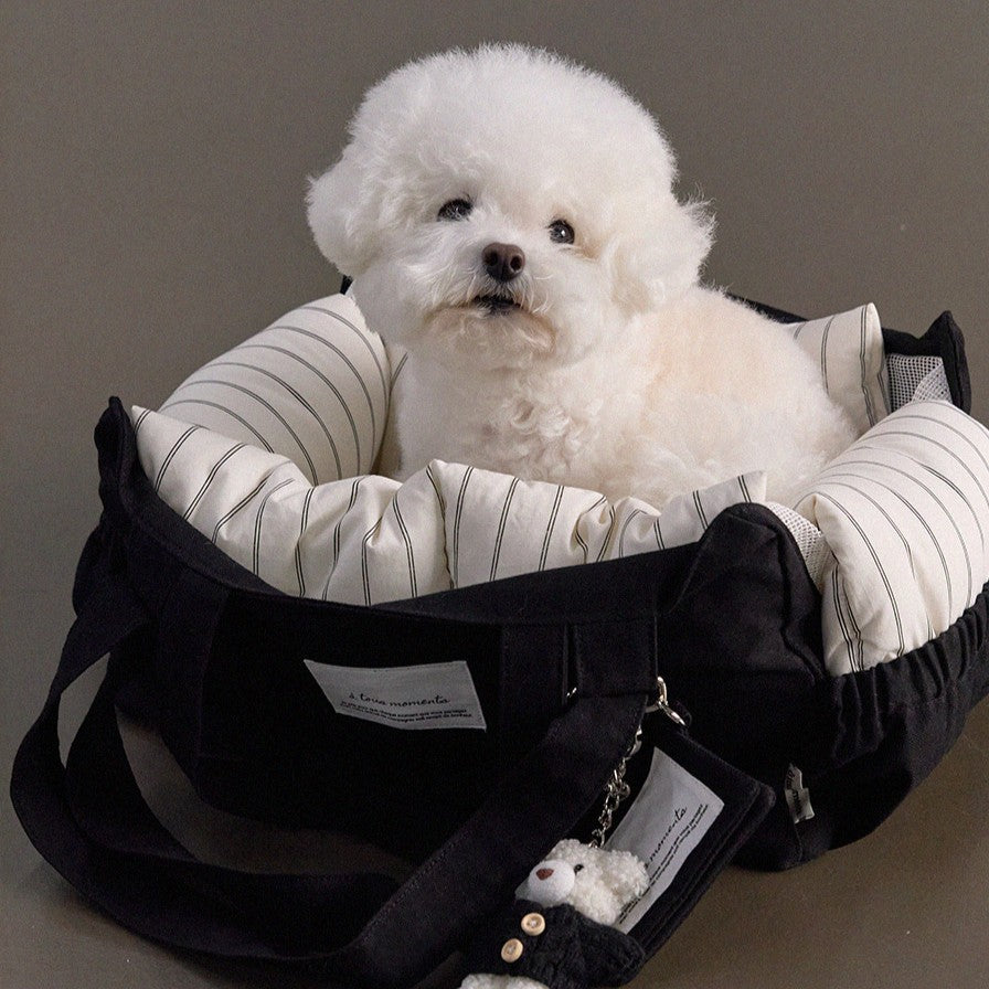 【9月下旬入荷・発送】Partir Pet bag - Black（オールシーズン用クッション＋ショルダーパット付属）