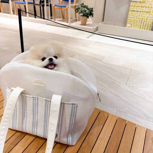 韓国発BABISYOUNG】夏用Pogny Atto Bagメッシュキャリーバッグ｜犬用