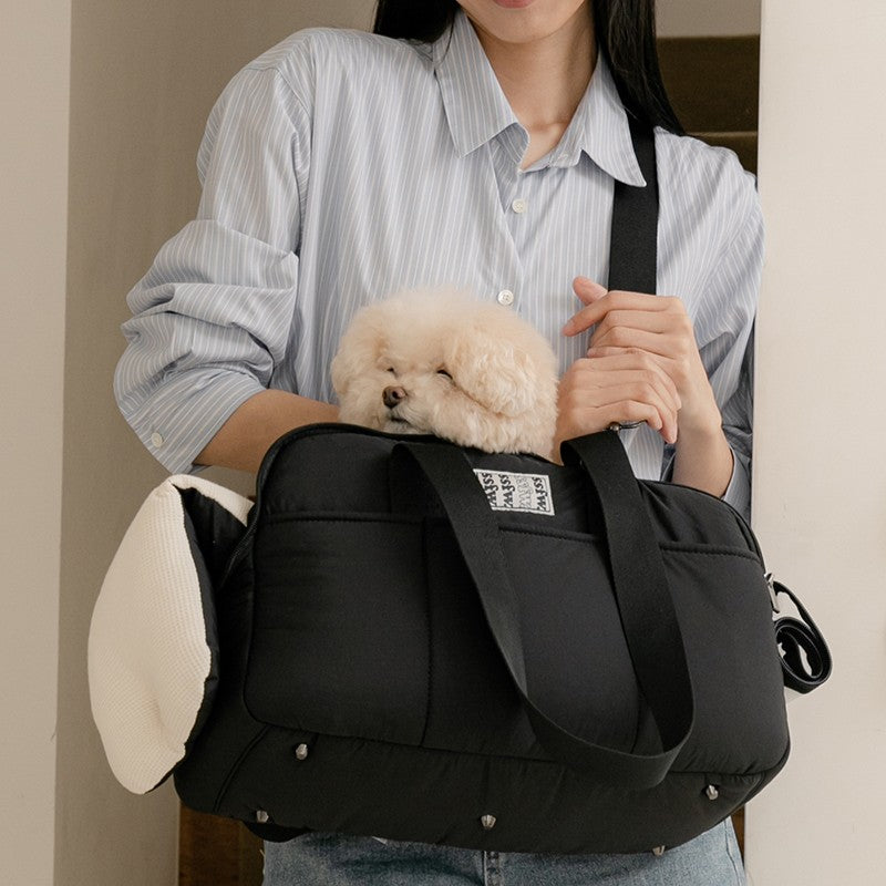 【予約】NEWマロンバッグ（ブラック）｜犬用キャリーバッグ・スリングバッグ