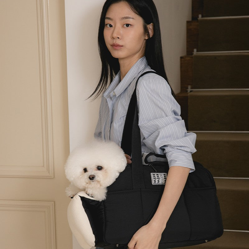【予約】NEWマロンバッグ（ブラック）｜犬用キャリーバッグ・スリングバッグ