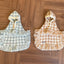 【予約】チェック ポンチョ ニット コート（ネーム刺繍可）