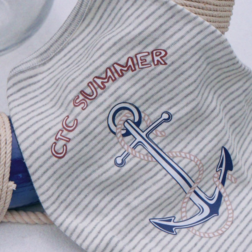 【予約】Marine Stripe Anchor T-shirt