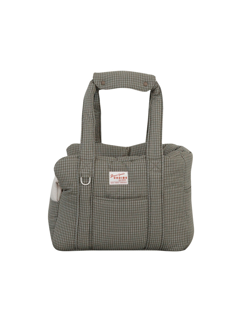 OHDIBS デイキャリーバッグ カーキチェック｜軽量・犬用キャリーバッグ