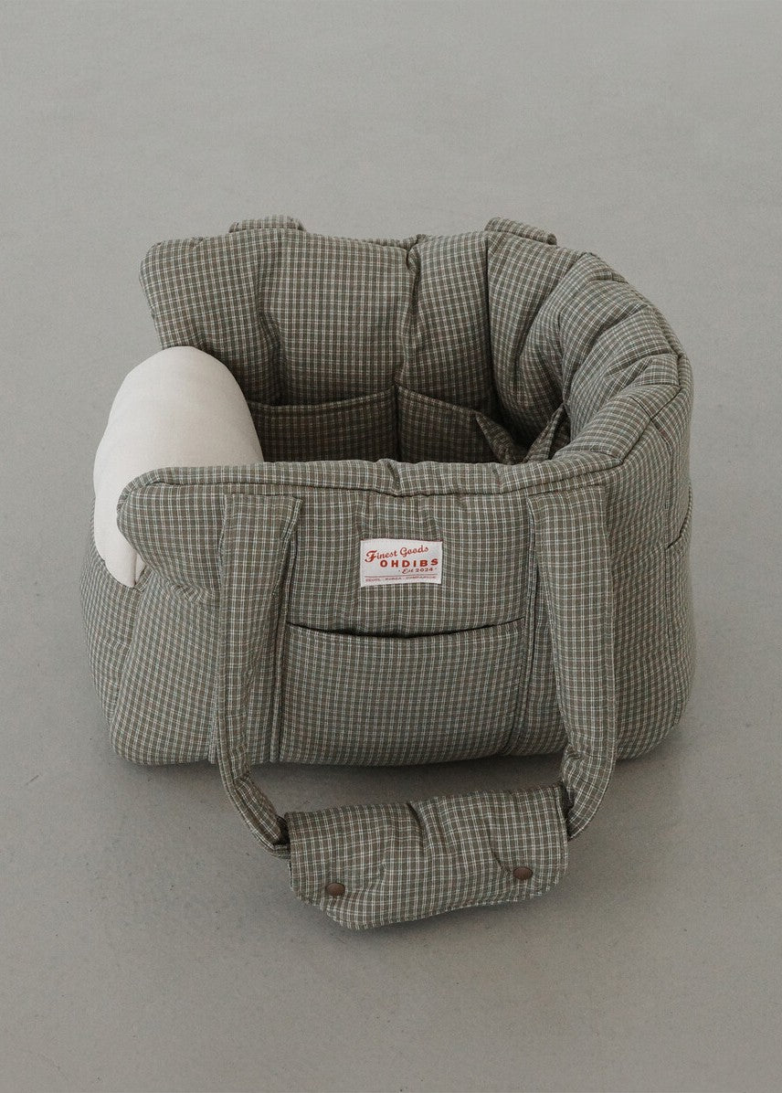 OHDIBS デイキャリーバッグ カーキチェック｜軽量・犬用キャリーバッグ