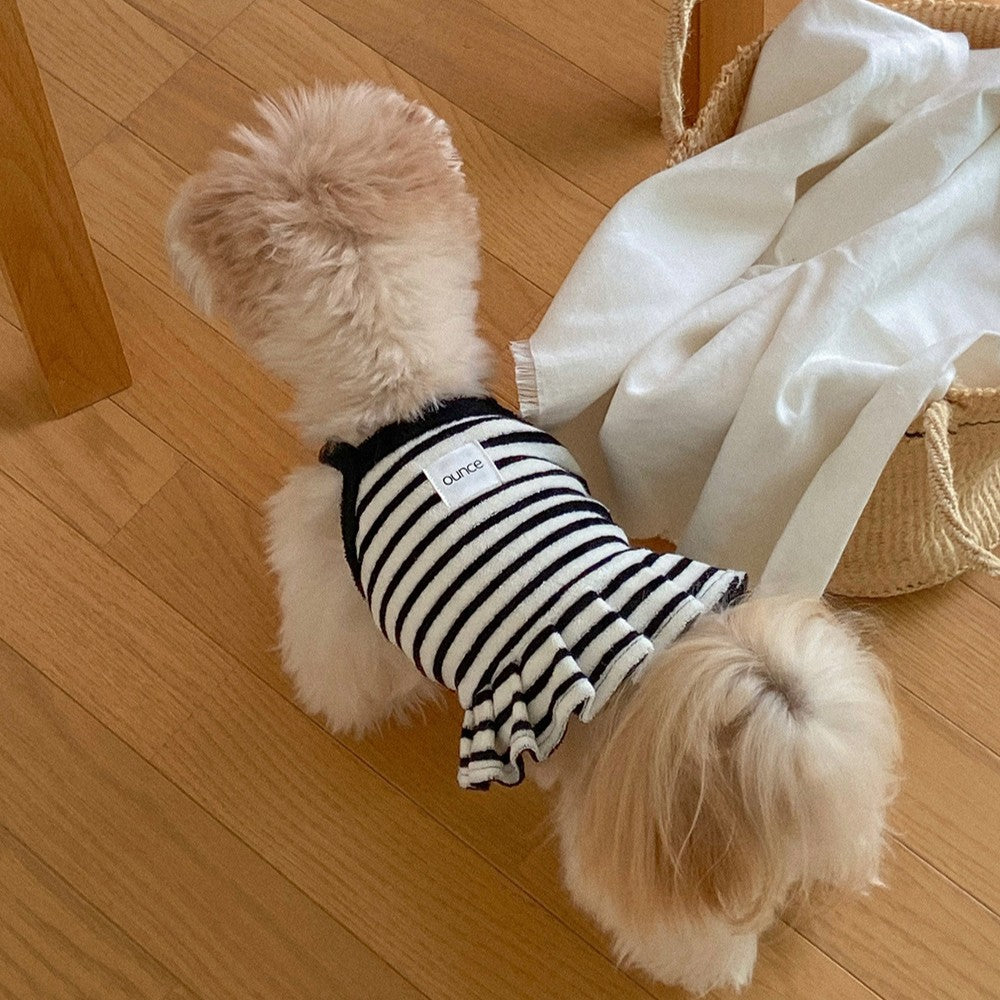 【予約】テリーストライプフリルクロップトップ