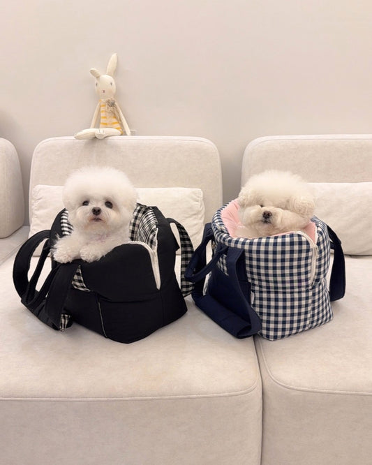 【受注生産】13th cozy check rorobag｜犬用キャリーバッグ