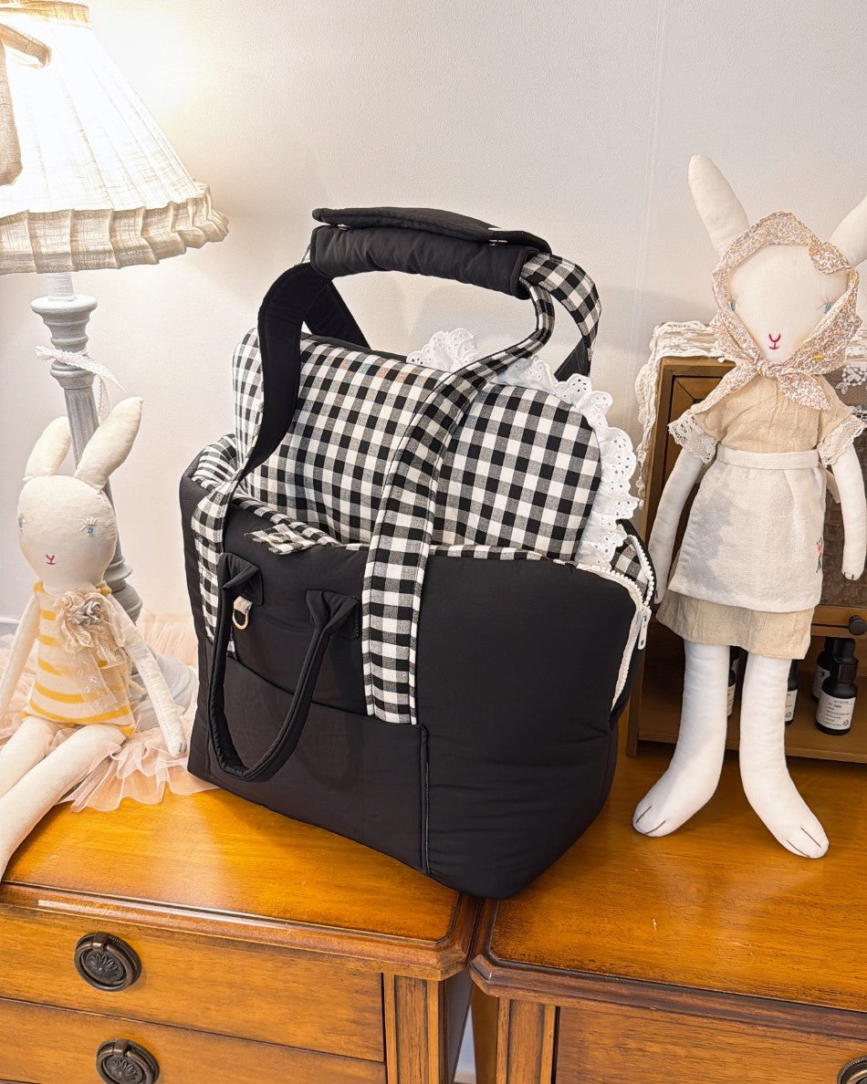 【受注生産】13th cozy check rorobag｜犬用キャリーバッグ