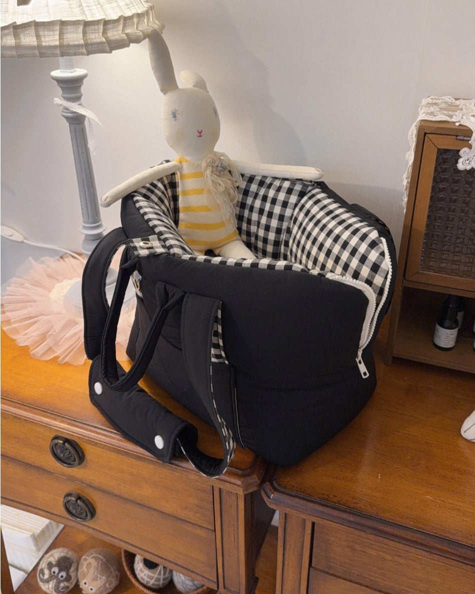 【受注生産】13th cozy check rorobag｜犬用キャリーバッグ