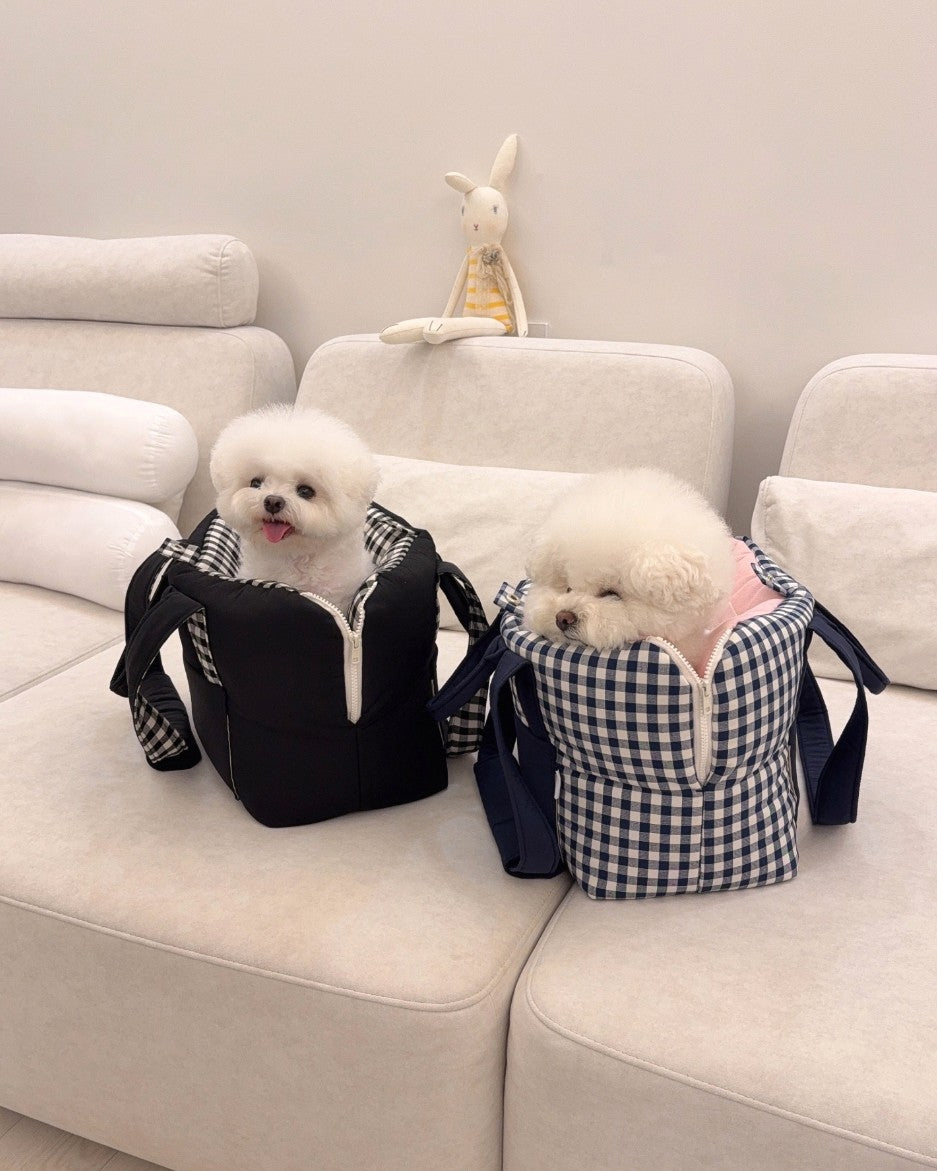 【受注生産】13th cozy check rorobag｜犬用キャリーバッグ